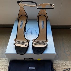 Prada suede crystal strappy sandals, 37